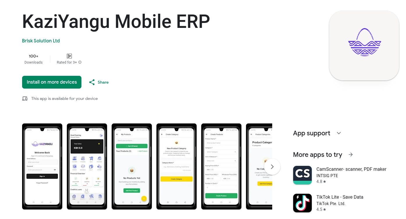 KaziYangu Mobile ERP