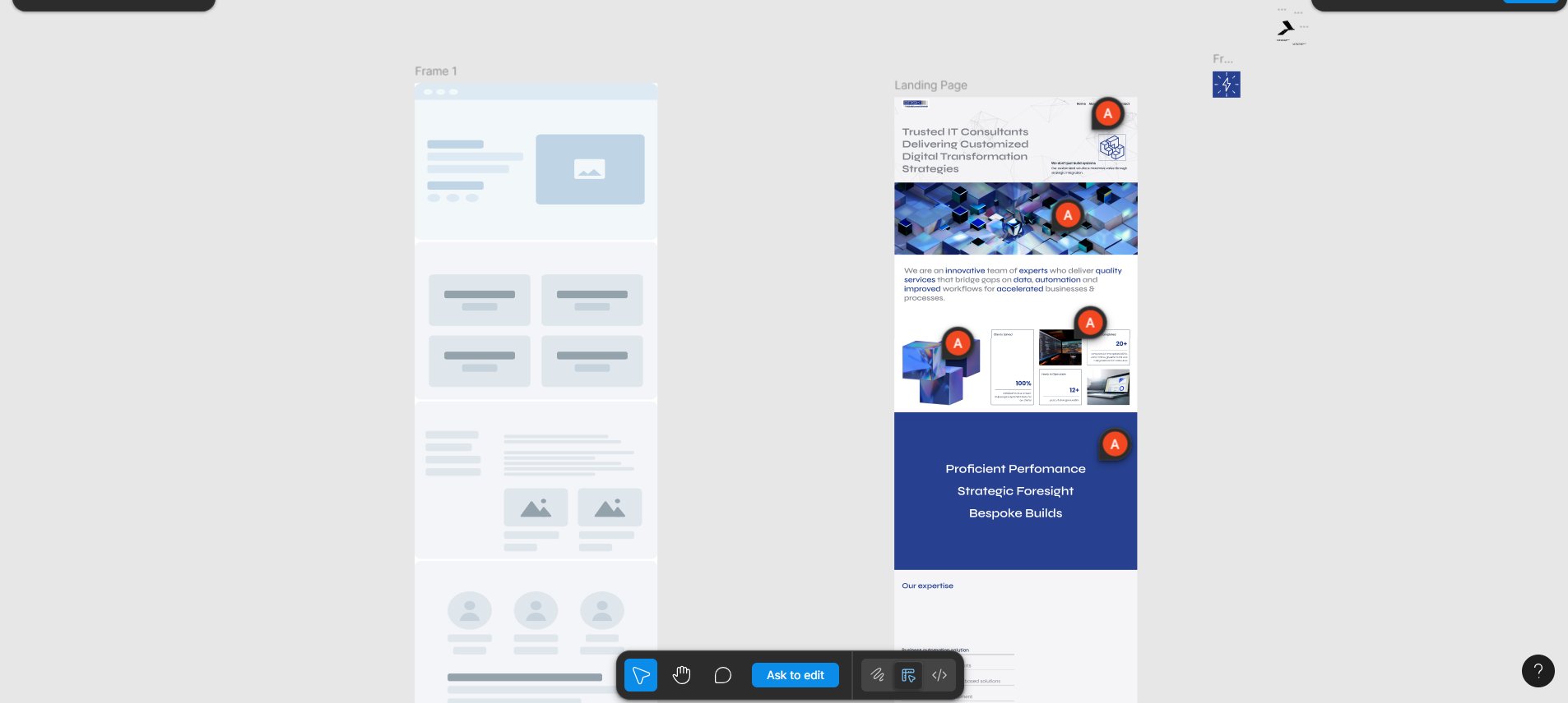 UI wireframing and prototyping